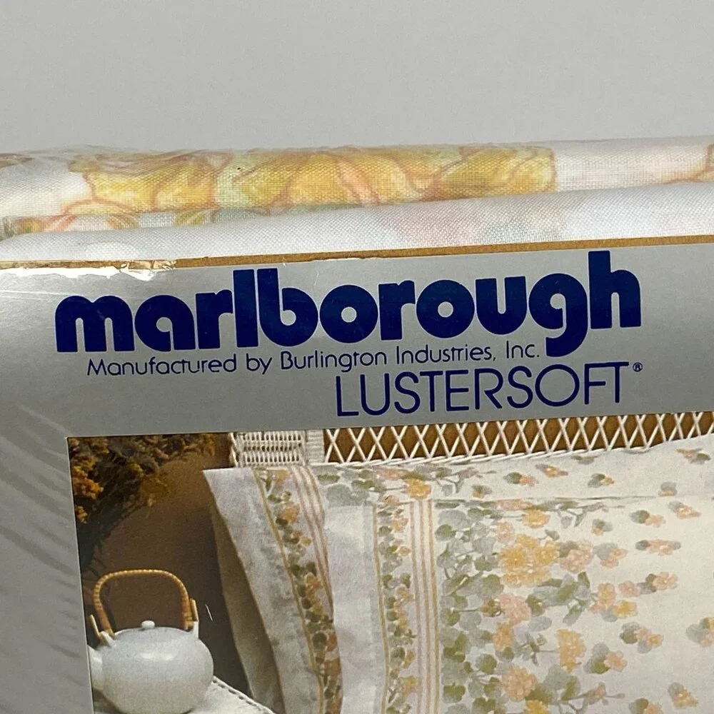 Vintage Marlborough Lustersoft 4 Piece Sheet Set Full Floral Bedding Made in USA
